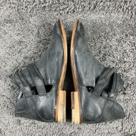 Free People Booties Womens 39 EU Leather Boho Grunge Biker Bohemian - Picture 5 of 9